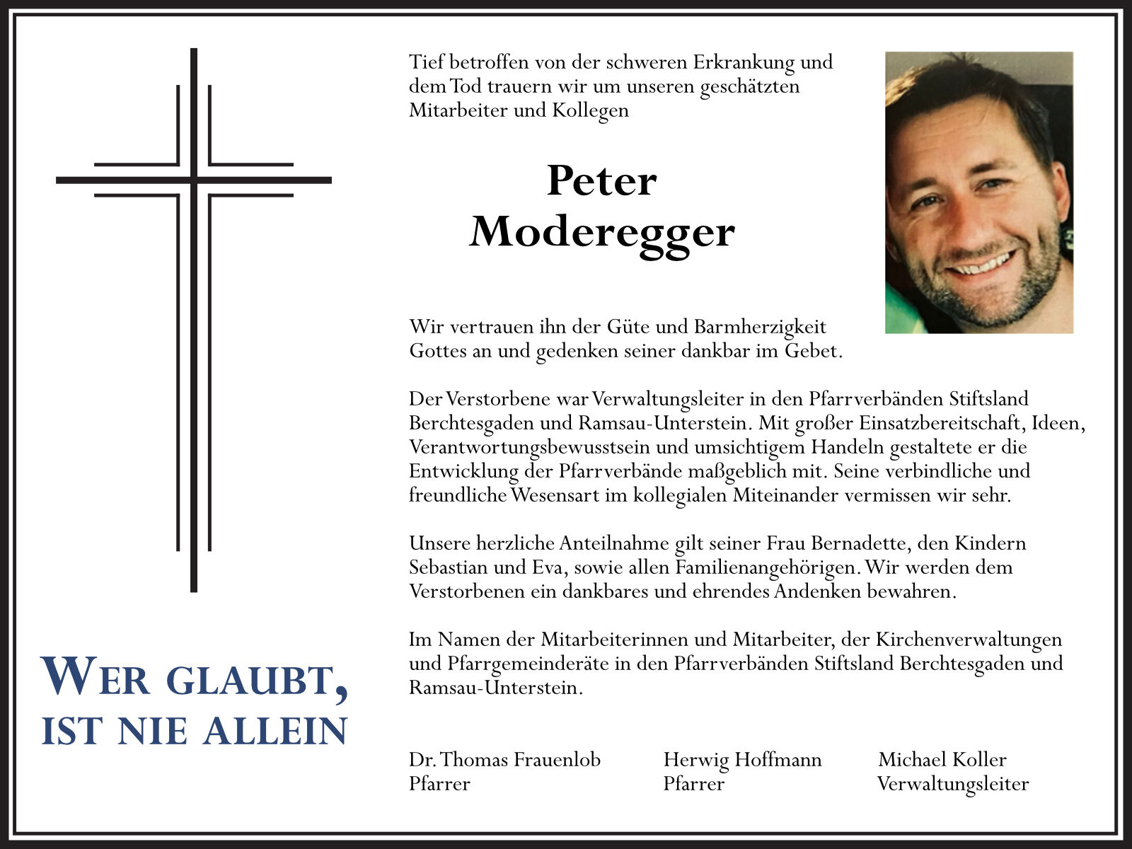 Nachruf Peter Moderegger