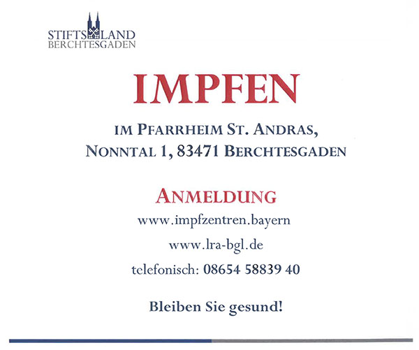 Impfen im Pfarrheim St. Andreas Berchtesgaden